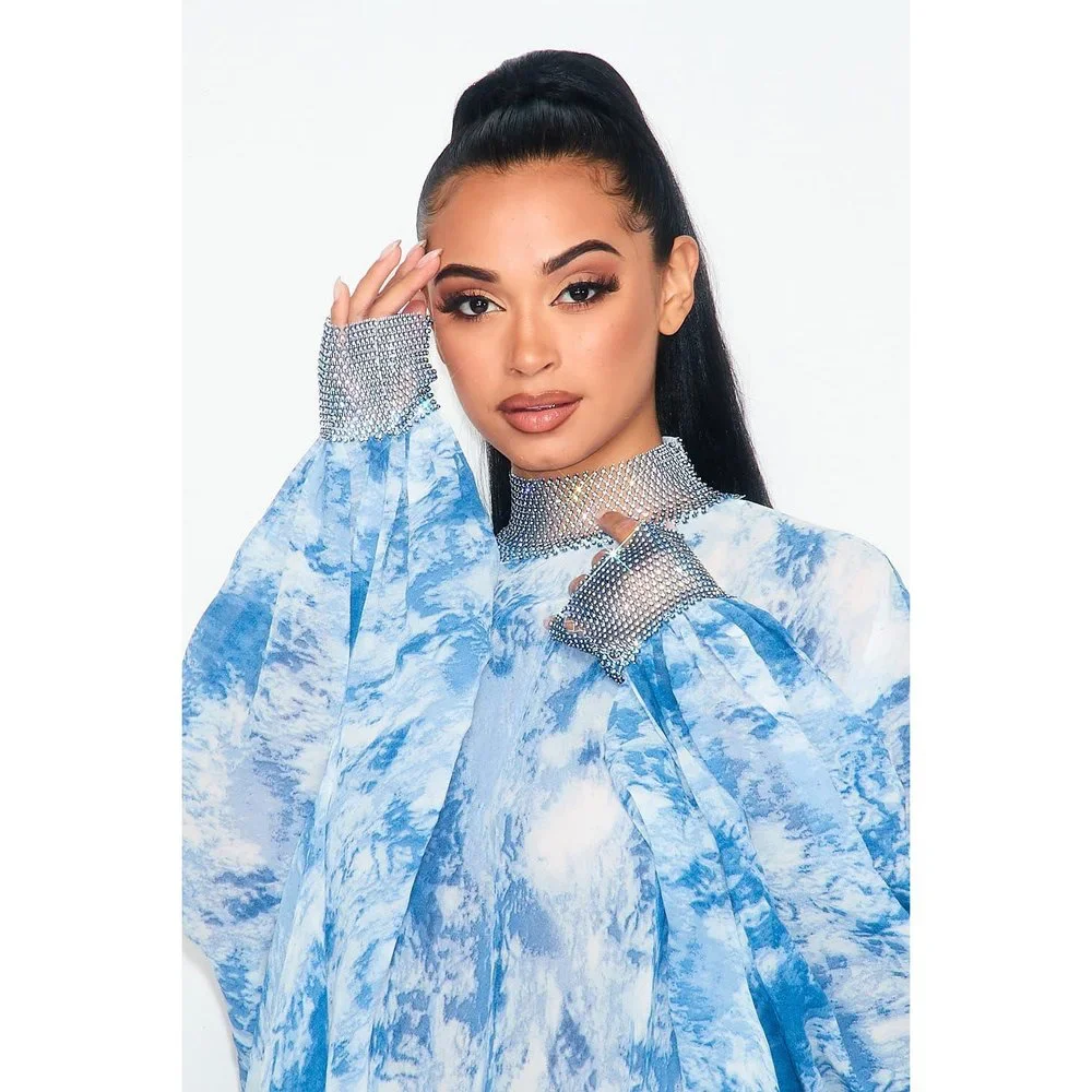 Empress Chiffon Top (BLUE TIE DYE) - Picture 3 of 5